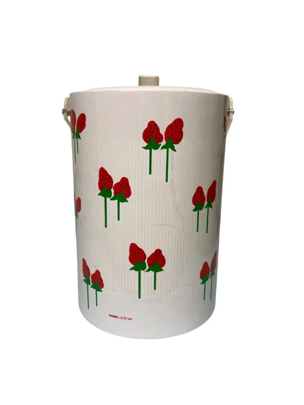 Vintage David Davir Strawberry Vinyl And Lucite Ice Bucket